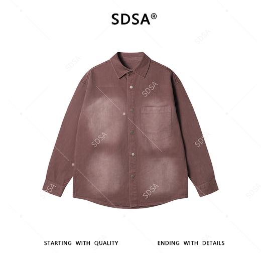 6028SDSA男士秋冬新款痞帅男装美式复古磨白翻领休闲长袖衬衫百搭宽松 商品图1