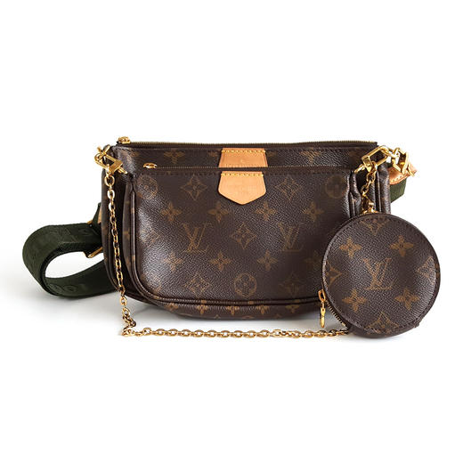 【95新】LV路易威登Multi Pochette Accessoires 手袋M44813老花绿肩带五合一单肩斜挎包女士 171225AK08 商品图0