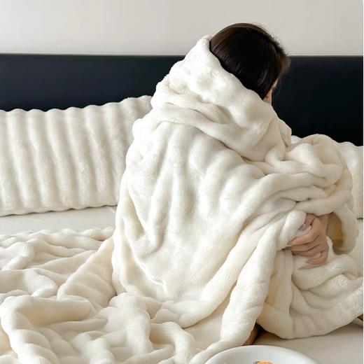 山M同款 【全尚 双人泡芙毯】  软fufu的手感！​厚实软糯，双面都能用，不掉毛，不起球，无静电，可机洗 ！ 商品图1