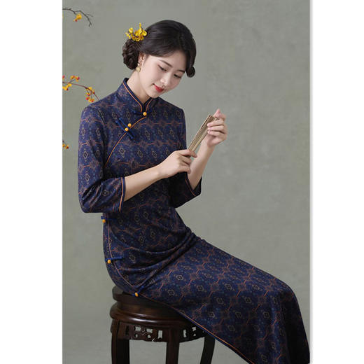 GX老上海复古中国风长款木兰棉大码旗袍2025冬季新款旗袍 商品图3