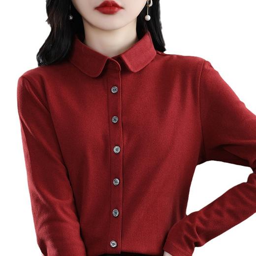 百媚生 加厚双面德绒衬衫女秋冬磨毛上衣ZW8235 商品图5