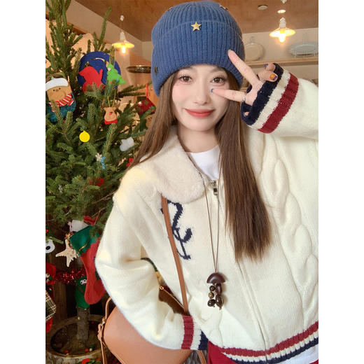 <曾小咸推荐>现货秒杀 ！微信超特价！韩系翻领拉链毛衣外套 日常259.99 立减140 秒杀119.99！！ 商品图1