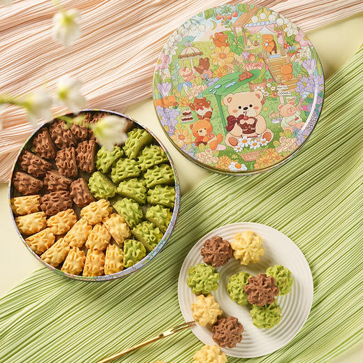 悠享时（YOTIME）黄油曲奇饼干礼盒-小花小熊350g 商品图2