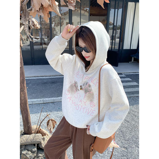 <曾小咸推荐>现货秒杀 ！微信超特价！韩系连帽加绒卫衣 日常189.99 立减100 秒杀89.99！！ 商品图3