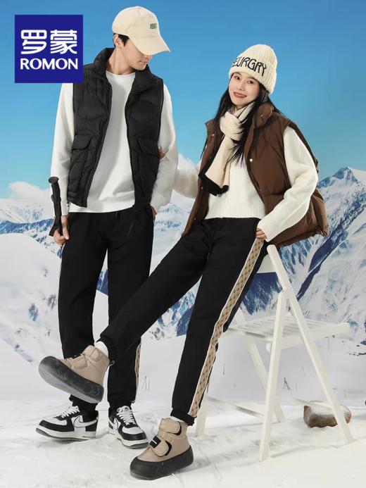 【90鹅绒 防泼防风 御寒保暖】罗蒙松紧腰束脚休闲鹅绒裤 商品图3