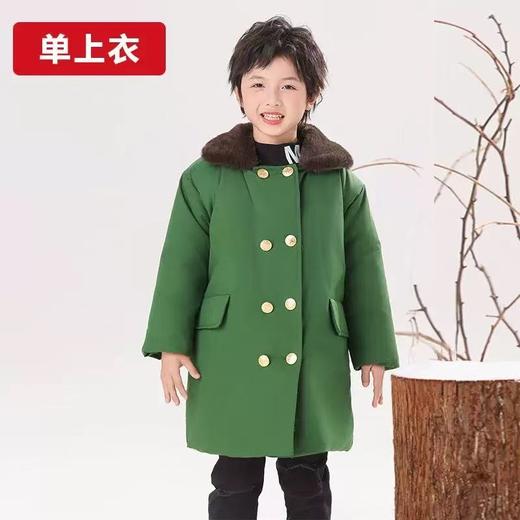 儿童大衣加棉加厚中长款 东北军绿棉衣加绒冬季宝宝 商品图1