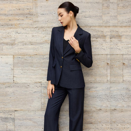 IWY/藏青色西装套装女秋冬三件套职业正装商务通勤马甲西服外套CPM2597 商品图1