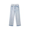 谜底直筒牛仔裤长裤2026春季新品洗水蓝绣花裤脚毛边女261MJ0053 商品缩略图4