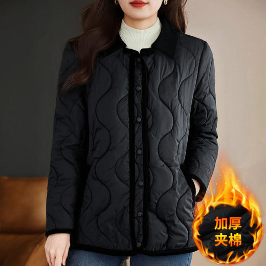 2026新款冬季夹棉外套女大码轻薄羽绒棉服保暖休闲宽松百搭上衣 商品图3