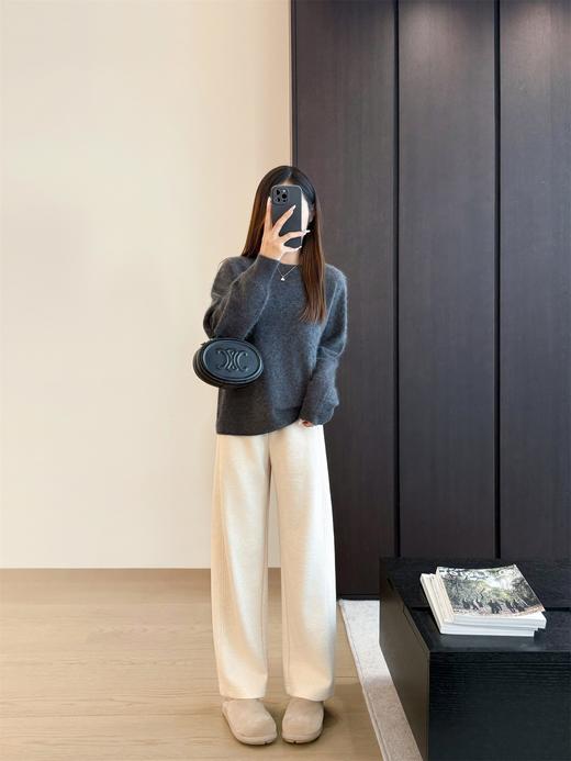 613 女款醋酸羊毛休闲窄版直筒裤针织裤毛呢裤 WK852 商品图4
