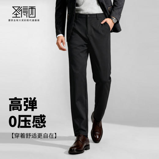 【易打理】圣得西2025年冬季男款休闲裤商务休闲高弹舒适直筒裤 商品图2