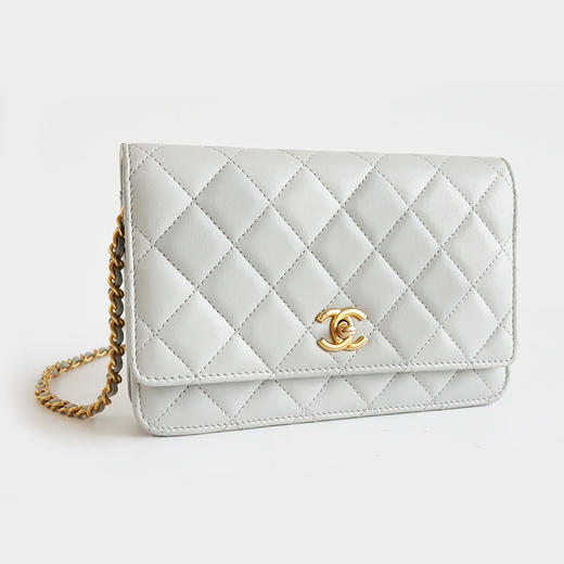 【95新】CHANEL香奈儿AP1450 B02916 NL30323C浅灰蓝色金球woc链条包单肩斜挎包女士 151225NJS20 商品图2