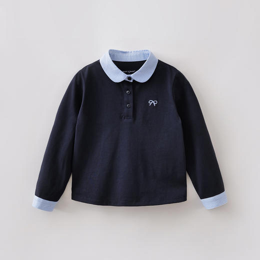 马克珍妮Miu系女孩女童格纹假两件T2026年春装新款560185 商品图1