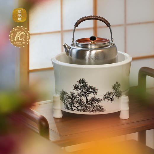 【莺歌烧旗舰店】染付绣绘竹节火钵·钛壶套装 商品图1