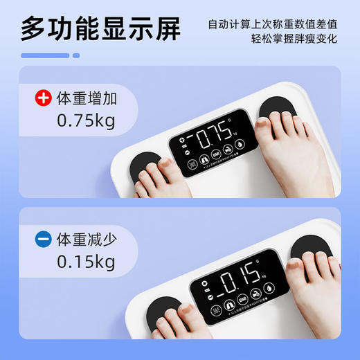 攀高智能体脂秤PG-F01白色精准测脂家用健康秤 商品图2