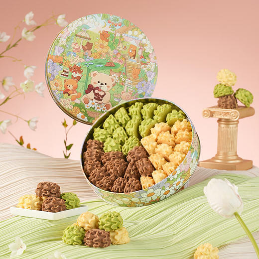 悠享时（YOTIME）黄油曲奇饼干礼盒-小花小熊350g 商品图1