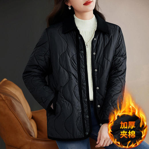 2026新款冬季夹棉外套女大码轻薄羽绒棉服保暖休闲宽松百搭上衣 商品图0