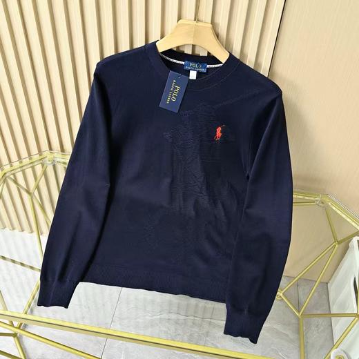 啦fu劳伦 男装 经典版圆领提花针织长袖T恤打底衫 商品图4