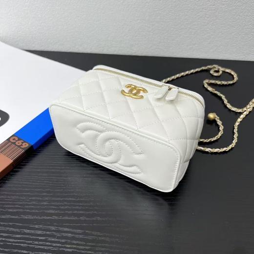 香奈儿 25S 双金珠 盒子包 化妆包 油蜡牛皮（LZ） 商品图4