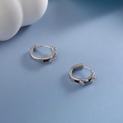 【宏艺珠宝】丹蝶衔银·银s925耳饰 商品图2