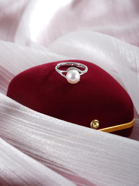 子佩集【霞光之舞】银S925珍珠戒指【HJYJZ006】8mm珠镀金缠绕交织2512