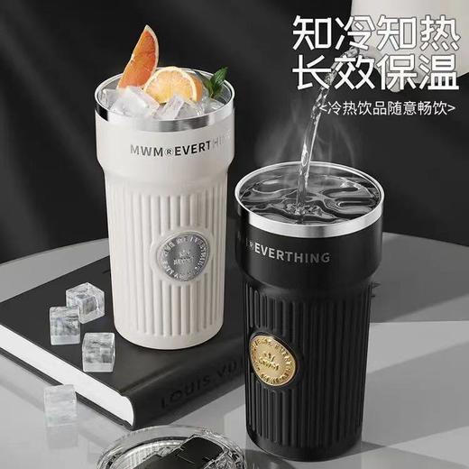 随行咖啡杯不锈钢保温杯男士高档随行商务吸管外带双饮保冷水杯 商品图2
