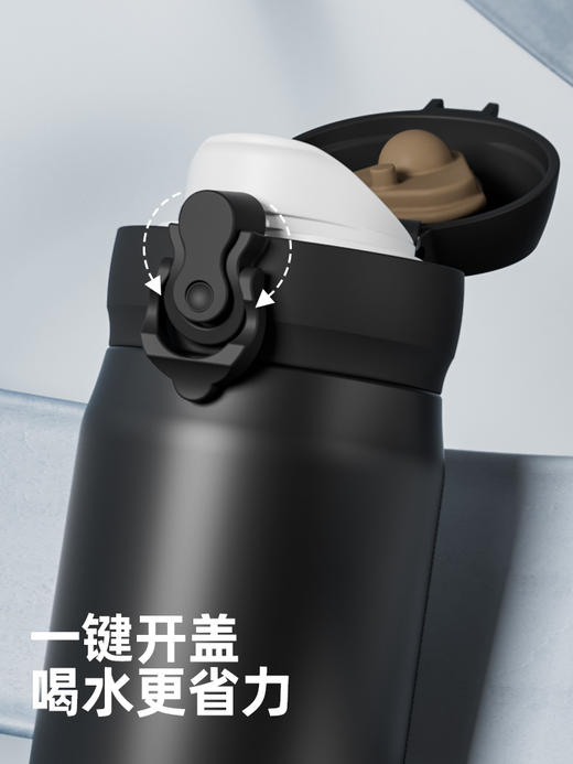 bablov发财保温杯男士便携弹盖水杯车载女高颜值大容量学生新款不锈钢 商品图3