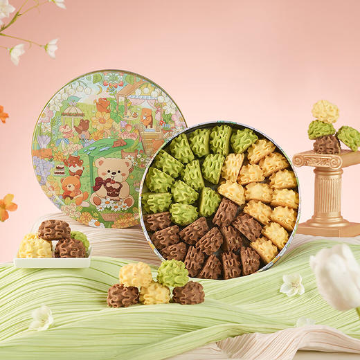 悠享时（YOTIME）黄油曲奇饼干礼盒-小花小熊350g 商品图0