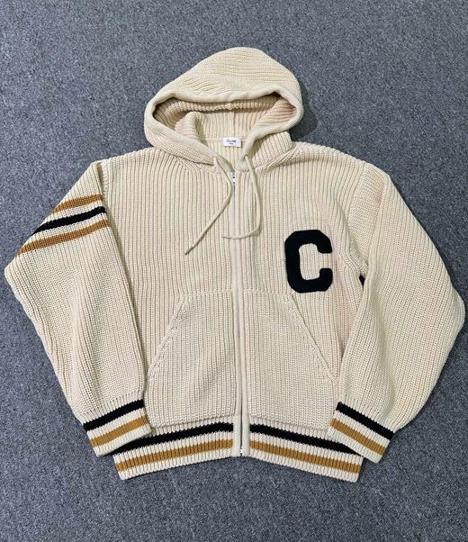 中性款字母连帽针织毛衣开衫zh008 商品图0