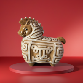 吉祥大宝马年生肖陶艺摆件 苏锦伦作品 石湾新美陶出品