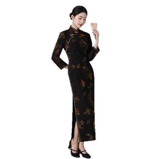 GX老上海复古中国风传统中式长款旗袍2025秋新款旗袍 商品图4