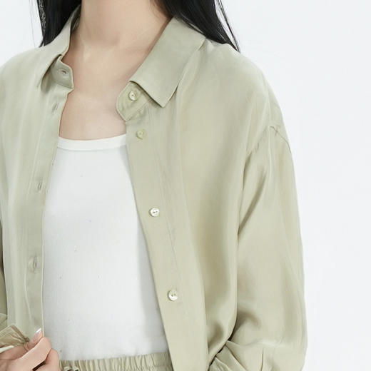 谜底通勤风衬衫长袖2026春季新品宽松H型简约松弛衬衣女265MC5001 商品图3