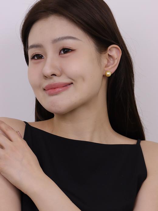 【挚友限定】(经典款)真科研茶金等级 18K金南洋金珠耳夹 商品图3