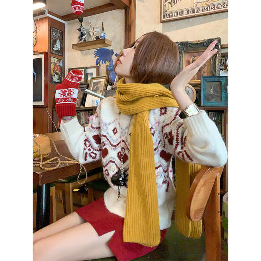 <曾小咸推荐>4.2现货秒杀 ！微信超特价！韩系提花毛衣 日常189.99 立减100 秒杀89.99！！ 商品图3