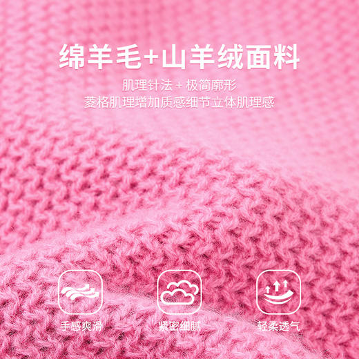 【商场同款】CNR5B82 “ 多巴胺开衫 ” 糖果粉色羊毛+羊绒开衫，软糯舒适 靓丽出彩 商品图1