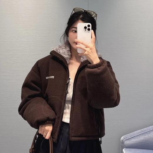 重磅渠道  miu摇粒绒毛领鹅绒服 白鹅绒短款羽绒服  皮草翻领 商品图1