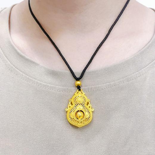 【限时克减150元】足金999.9 #葫芦 古法挂绳镂空花丝可转动圆珠喜报三元人生四美葫芦吊坠（含珠子）(AIGFDZ00567-3),(预售产品下单后不退款不退货不换货不补差价) 商品图4