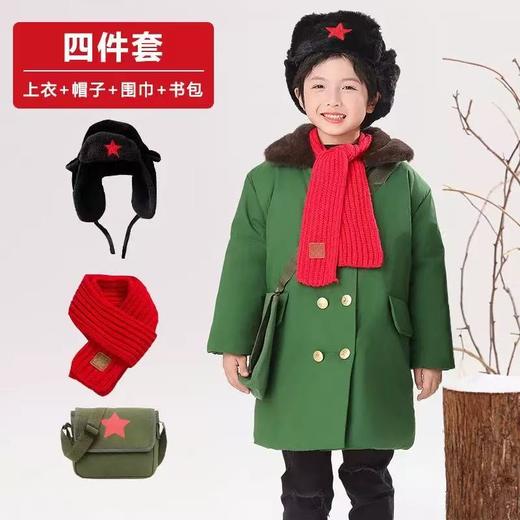 儿童大衣加棉加厚中长款 东北军绿棉衣加绒冬季宝宝 商品图4