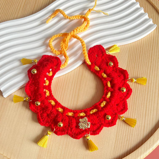 【福气满满❗️新年氛围感拉满】宠物项圈新年围脖狗狗猫咪秋冬衣服猫猫项圈小猫口水巾可爱围兜。re 商品图5