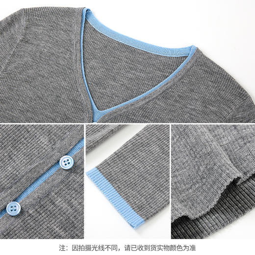 【商场同款】CNK5018 “ 拼色通勤毛衫 ” 袖口、前襟，拼接蓝色，恰到好处的点缀，时髦又减龄 商品图9