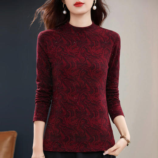 半高领打底衫女冬季新款气质洋气上衣大码显瘦长袖内搭休闲胖mm 商品图1