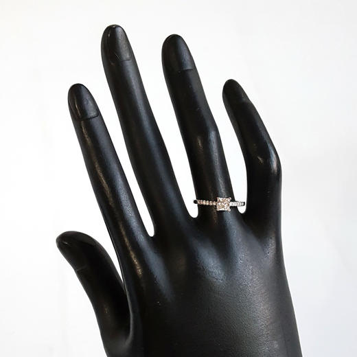 【天然正品】AU750白金简约时尚公主方型经典四爪款0.51克拉钻石戒指13号（皆取最大值） 151225NJS24 商品图8