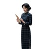 GX复古老上海民国女士格子长袖旗袍2025冬季新款高级感中式宴会旗袍 商品缩略图4