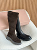 1222-3 渠道货 秦岚同款 GR头层小牛皮 超轻发泡厚底 炒鸡软糯高筒靴  长靴 商品缩略图0