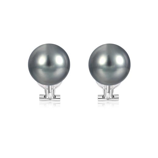 【挚友限定】(经典款)18K金大溪地铂金灰珍珠耳夹 商品图10