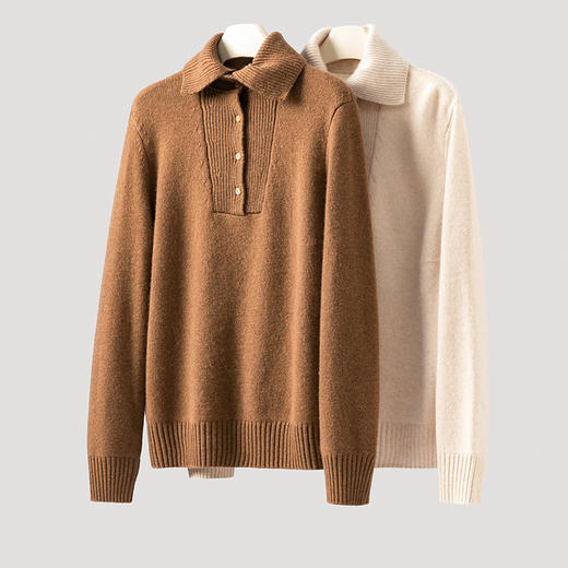 100%Baby小山羊绒~极简设计感羊绒衫加厚毛衣BABY250464 商品图2