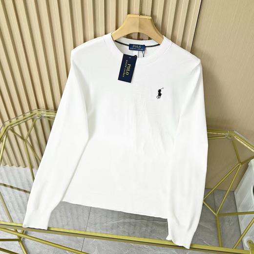 啦fu劳伦 男装 经典版圆领提花针织长袖T恤打底衫 商品图3