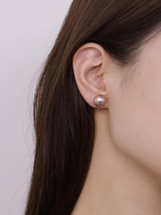 【挚友限定】（经典款）18K金爱迪生天然珍珠耳夹 曼塔玫瑰色正圆形11-12mm 商品图1