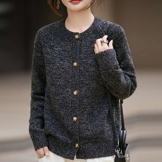 丁摩 法式花纱100%纯羊毛针织开衫JJ-158 商品图3