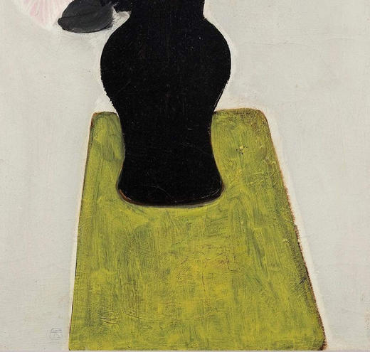 独角鹿西洋古董2018年中国台湾耿画廊授权制作出品著名旅法艺术家常玉签名创作限量版画作品《黑瓶与菊花》 商品图4